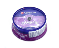 Płyta CD/DVD/Blu-Ray VERBATIM DVD+R 4.7GB 16x (AZO) CAKE 25 szt.